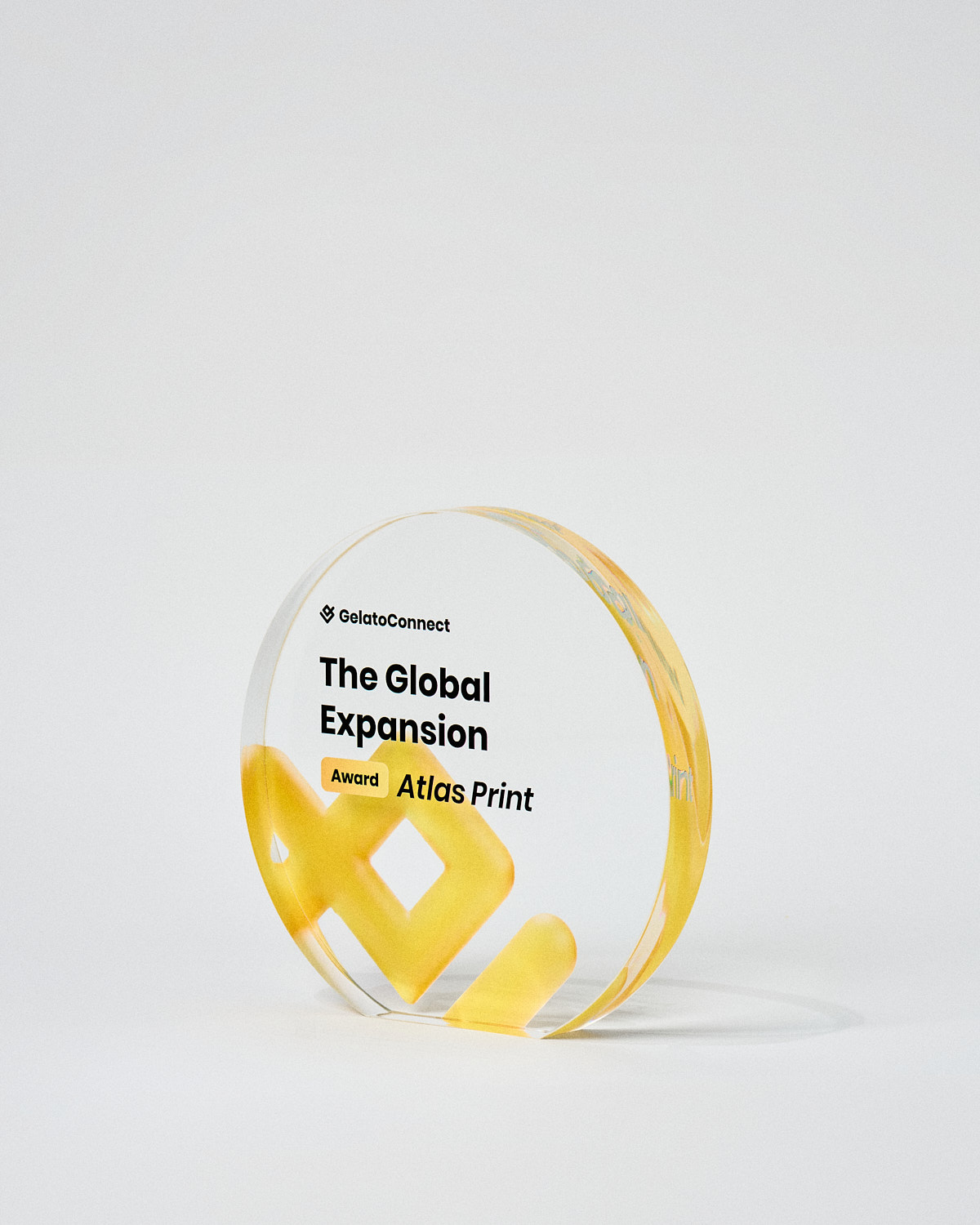 Gepersonaliseerde acryl plaquette VITRA SOL groot Atlas Print Sustain Awards
